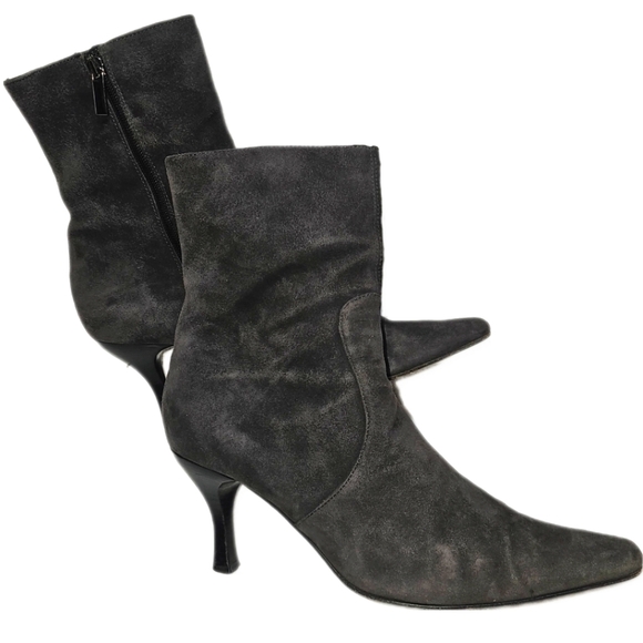 Aquatalia By Marvin K. Mila Suede Ankle Boot Asphalt size 9 #1049